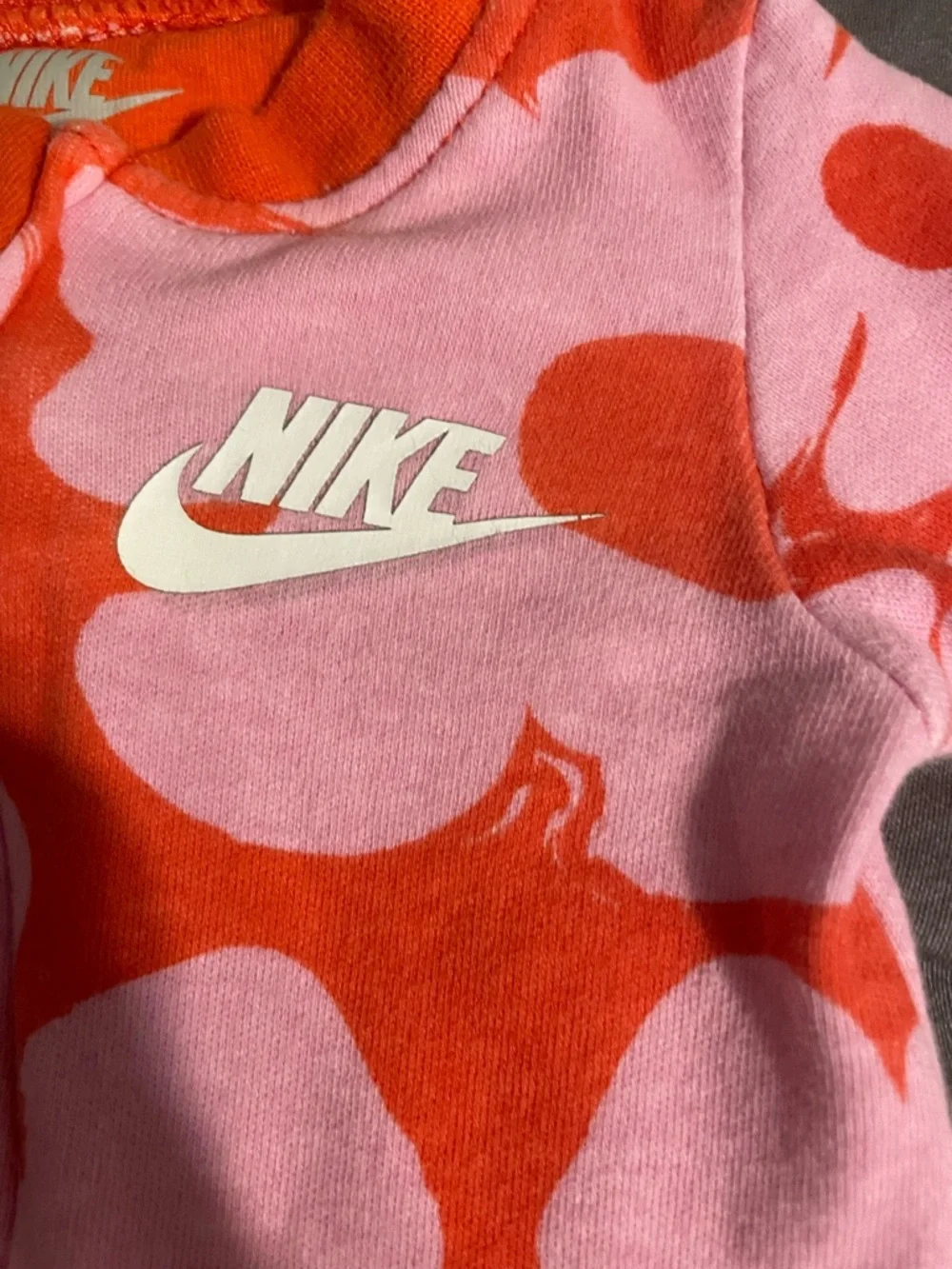 Nike Pink & Orange Floral Zip-Front Baby One-Piece - 0392